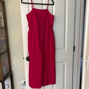Magaschoni Vibrant pink linen jumpsuit